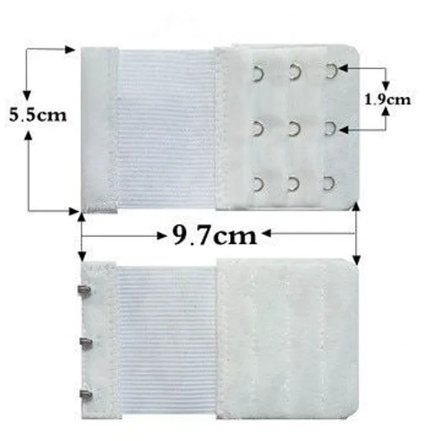 Textilné predĺženie obvodu podprsenky s háčikmi