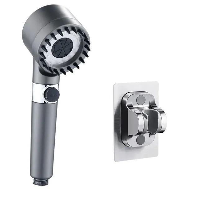 High pressure shower head with filter and 3 water intensity modes