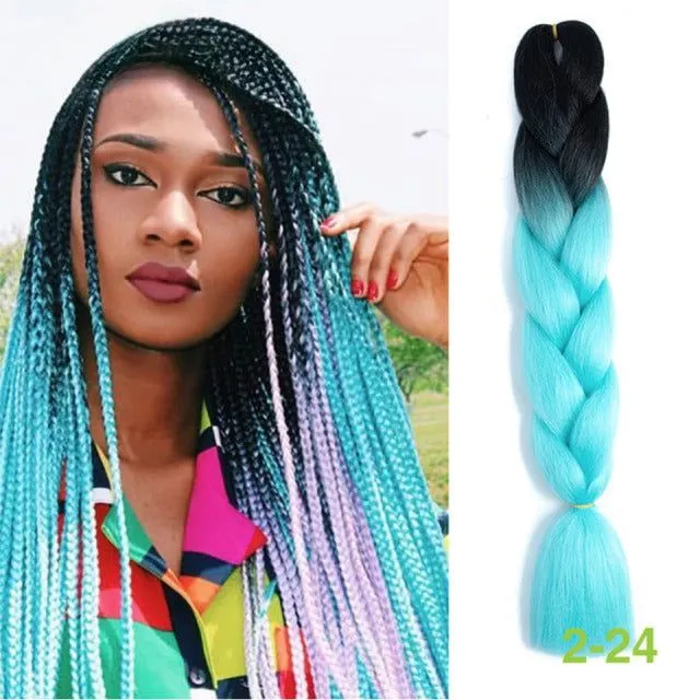 Ombre kanekalon hair on braids - more variants