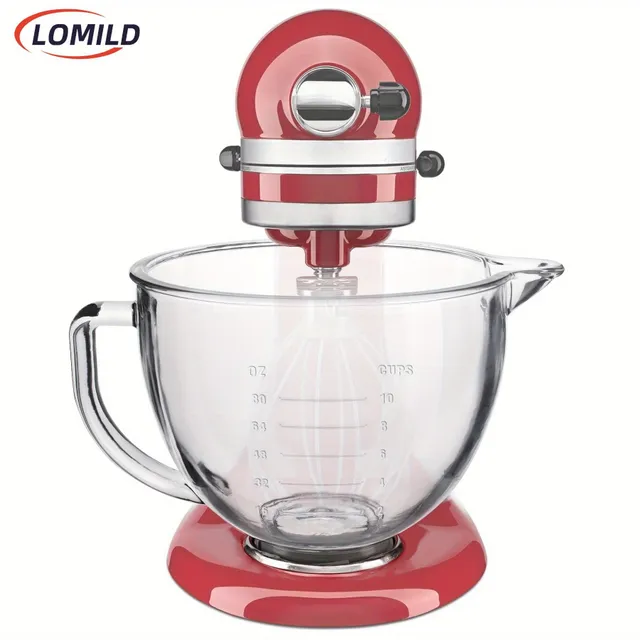 Bol de amestecare din sticlă, 5 QT pentru mixerele de bucătărie KitchenAid de 4,5 și 5 qt cu cap rabatabil