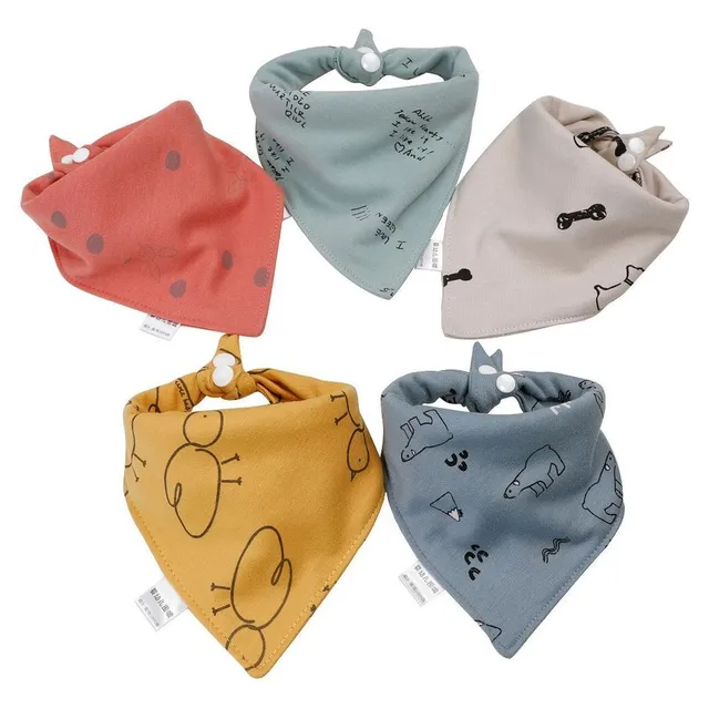 Soft cotton baby bib 5 pcs