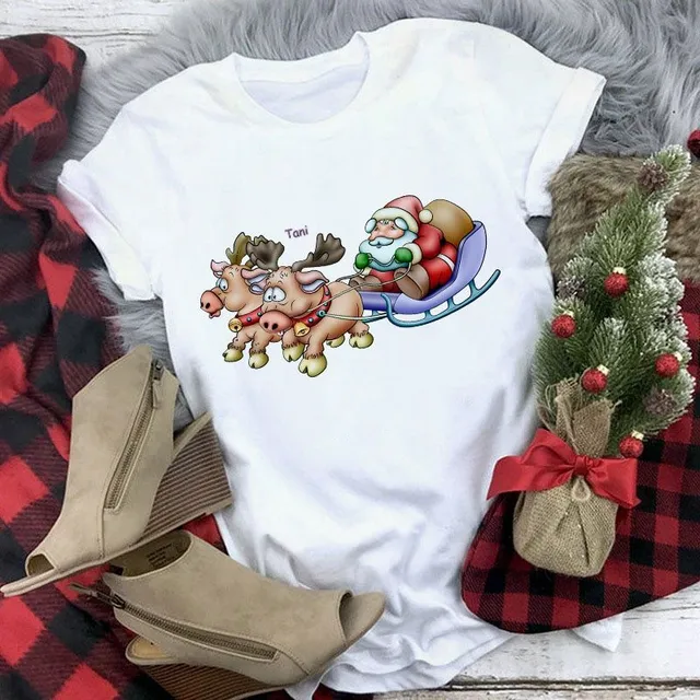 Ladies T-shirt with Christmas motif