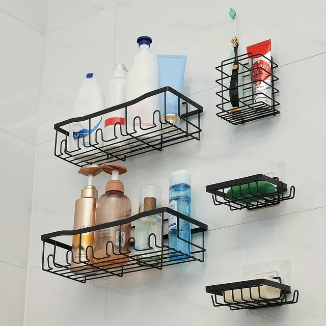 Drilling shower organizer with soap holder