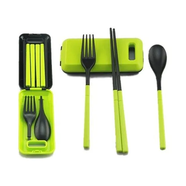 Travel cutlery with wands + case J2311