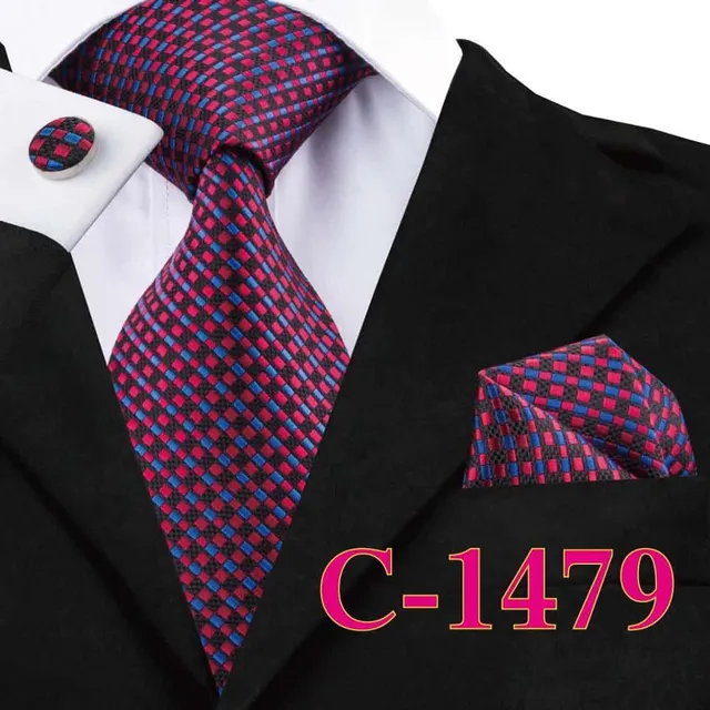 Men's luxury set with pattern | Tie, Handkerchief, Cufflinks