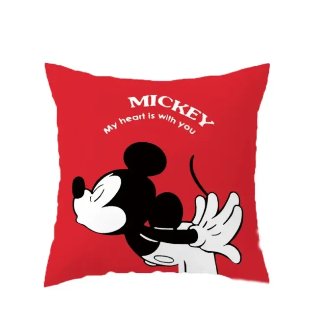 Potah na dětský polštářek s roztomilými motivy postav Mickey a Minnie