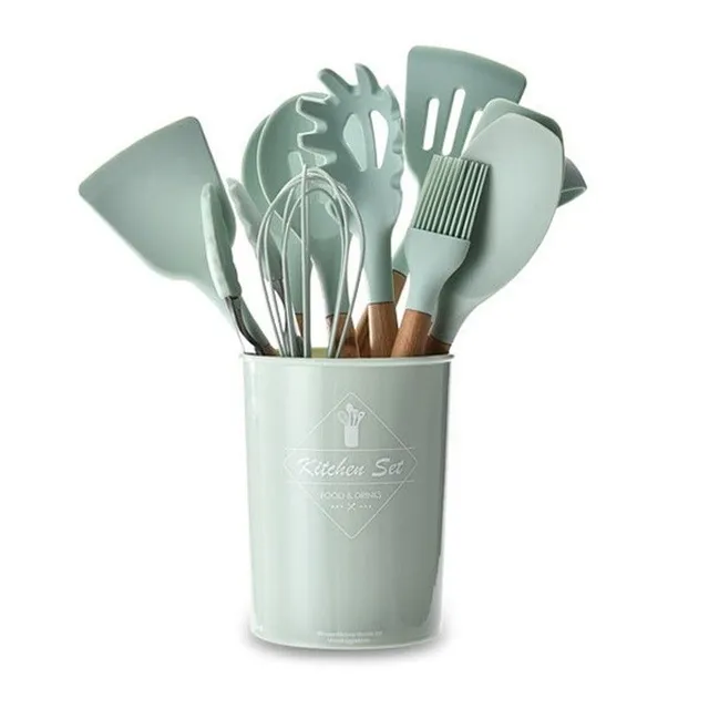 Kitchen utensils set in stand 12 pcs