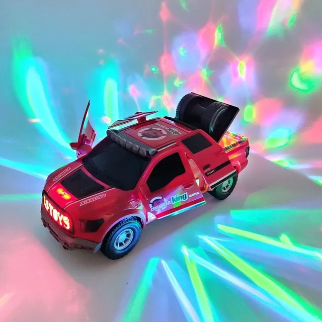 Electric dance police car with light effects