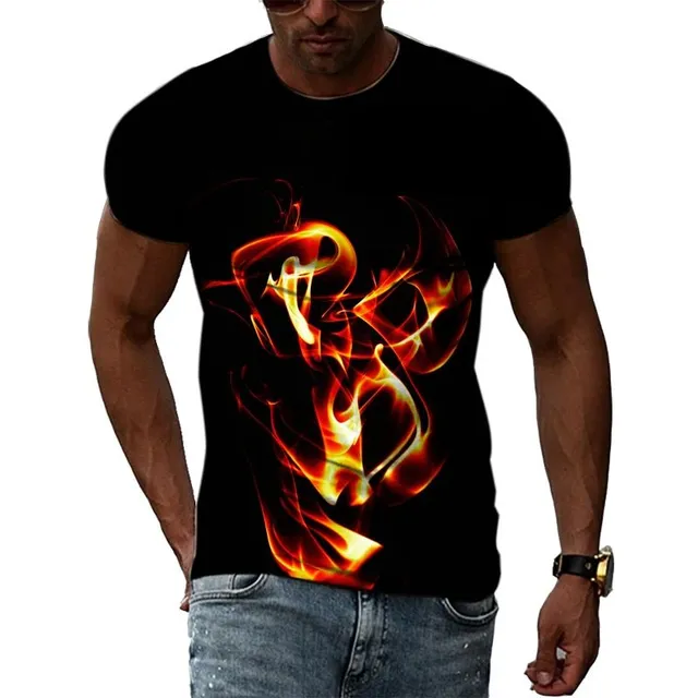 Men's modern short sleeve T-shirt with original abstract print Noah