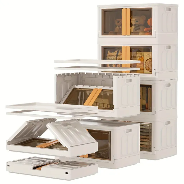 1pc Kitchen Storage &amp; Organizational Accessories, Plastic Storage compartments with lid, Foldable Storage compartments, Organizers &amp; Storage spaces To Cabinets, Storage box With Front Opening DVD, Organizer To Bathroom, Storage cabinet, Kitchen