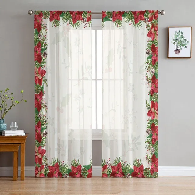 Christmas curtain with thematic motifs - various types