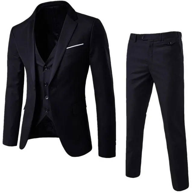 Set de moda pentru barbati ا sacou + vesta + pantaloni