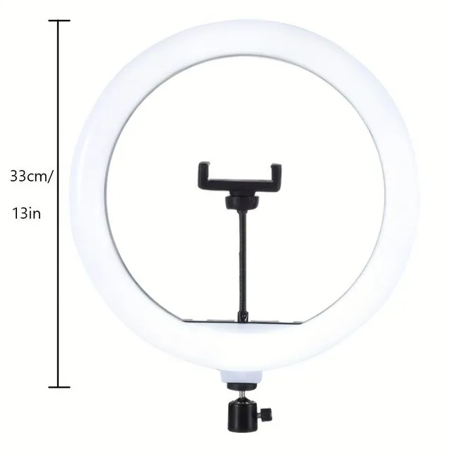 Lumină circulară de 33 cm pentru selfie cu trepied și suport pentru telefon, lumină LED reglabilă