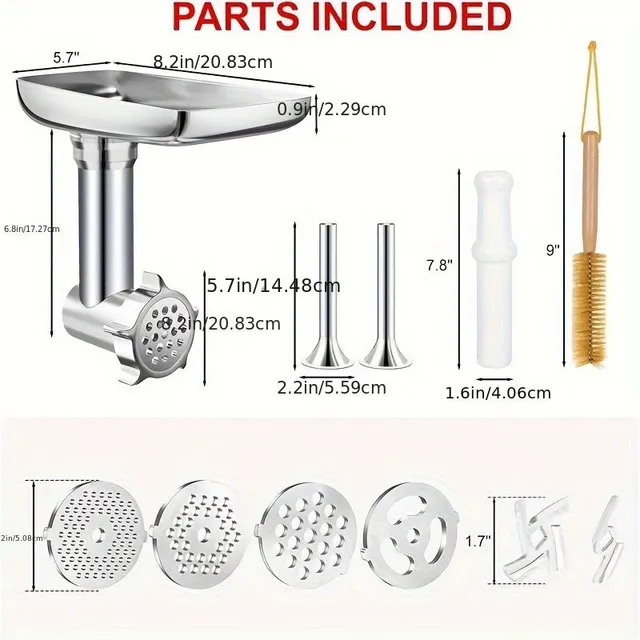 Multifunction KitchenAid extender for kitchen robot: Meat grinder and sausage filler