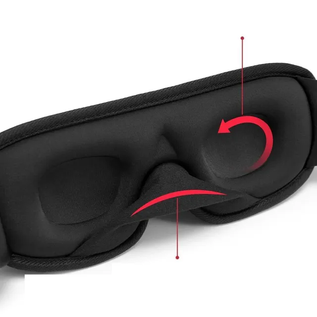 Miękka, wyściełana maska do spania 3D