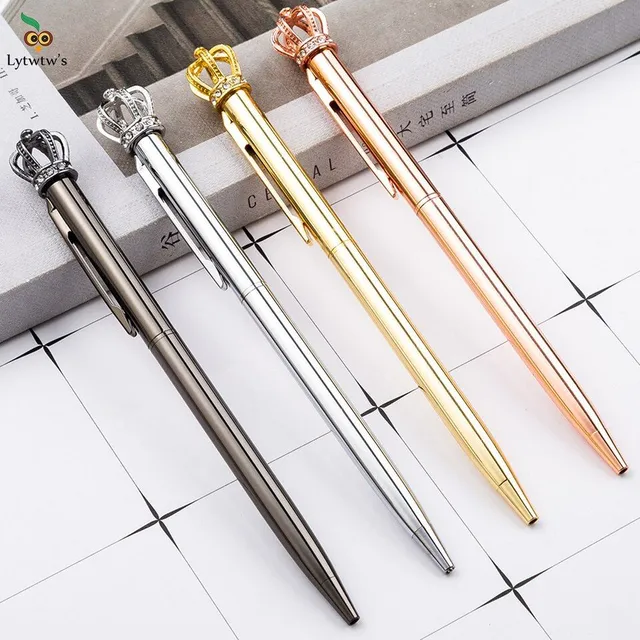 Luxury office pen with crown-shaped decoration