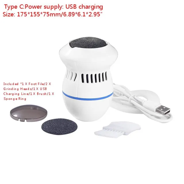 Rechargeable Electric Foot Grinder File Vacuum Dead Skin Callus Remover Pedicure Tools Foot Care for Hard Cracked Cleaning