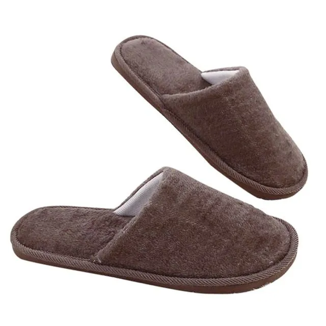 Unisex home plush slippers coffee 40-41