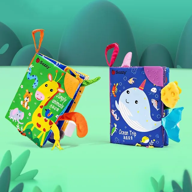 Children's educational cloth book with animals