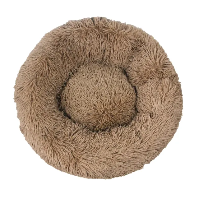 Round hairy bed for dogs and cats 80 cm