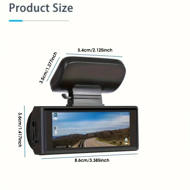 Autokamera přední a zadní 8,03 cm obrazovka