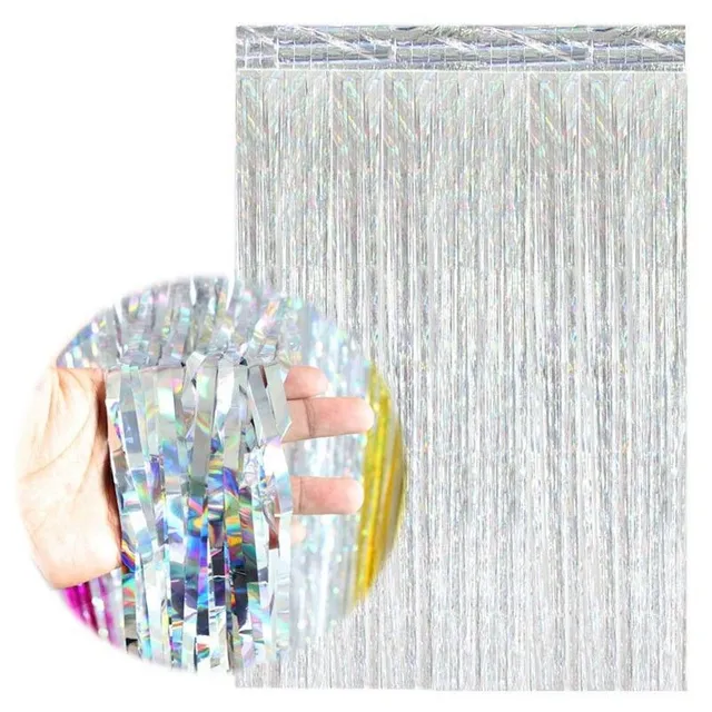 Decorative curtain with glitter