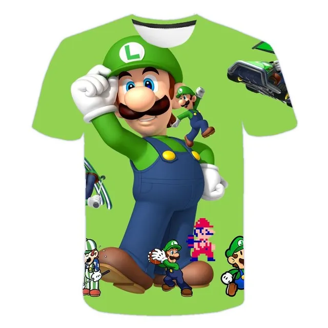 Krásné dětské tričko s 3D potiskem Mario