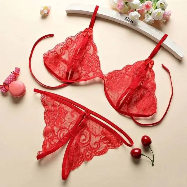 Ensemble de lingerie en dentelle transparent Raleigh cervena