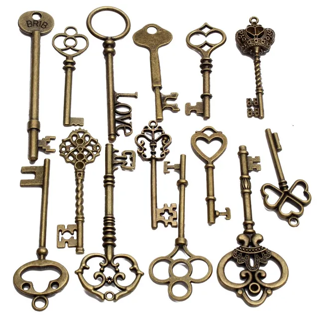 Set of antique bronze keys