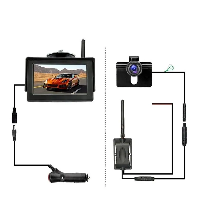 Cameră auto wireless cu monitor LCD