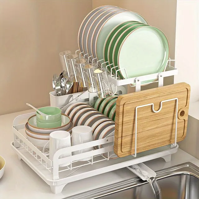 Smart dish dryer: 2 floors, drip, glass dryer and cutlery + bonus pad - Saving places and efficient drying in the kitchen