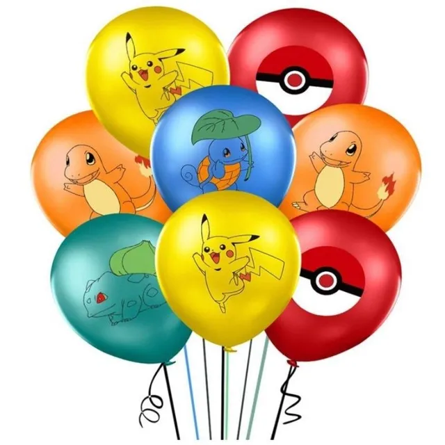Beautiful set of inflatable balloons with Pokemon theme