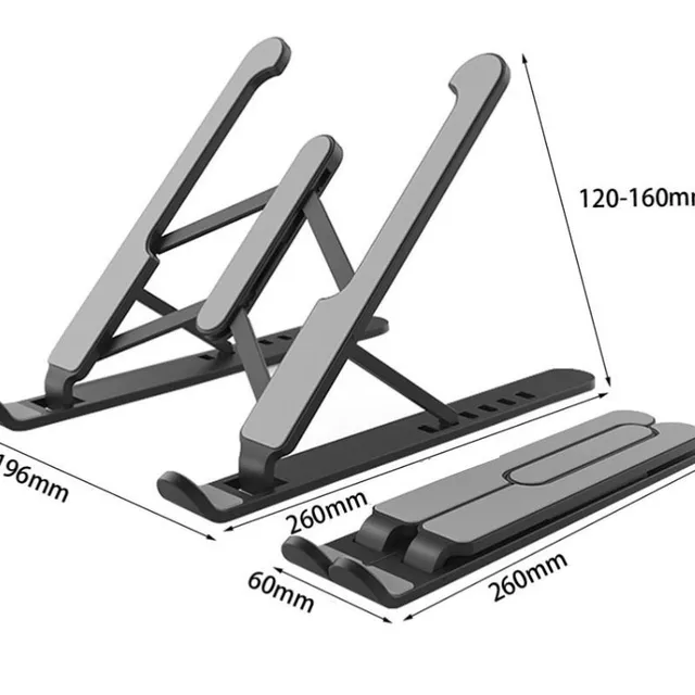 Adjustable folding stand for laptop