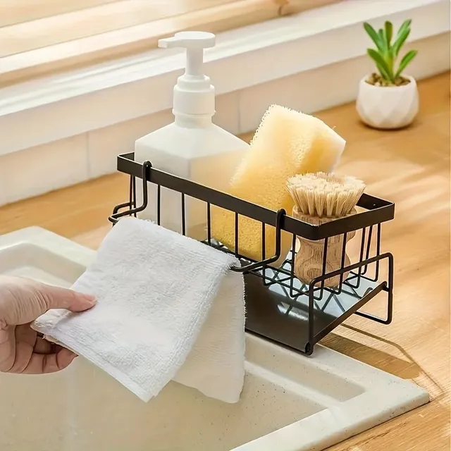 Stainless steel kitchen sink organizer