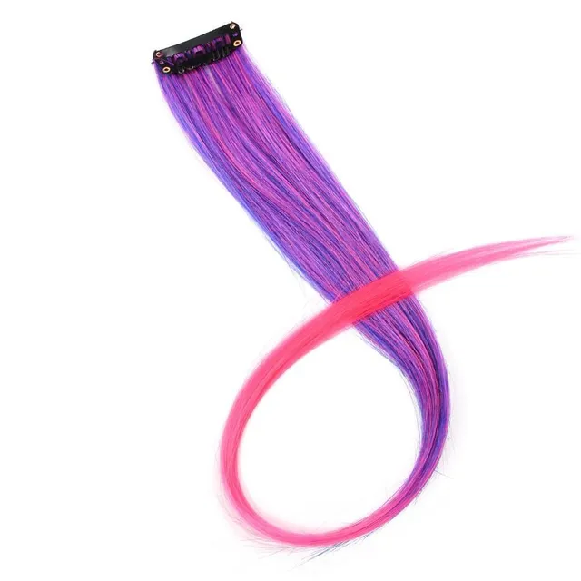 Strand of synthetic hair on clip - various colours