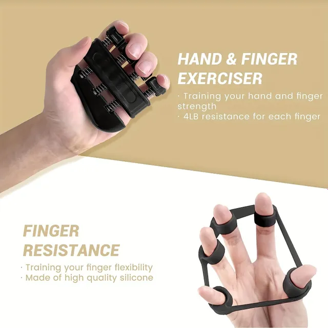 Set of weight-enhancing aids: Forearm booster, hand puller, adjustable finger spreader, grip-enhancing ring, finger-enhancing rehabilitation ball. For men and women.