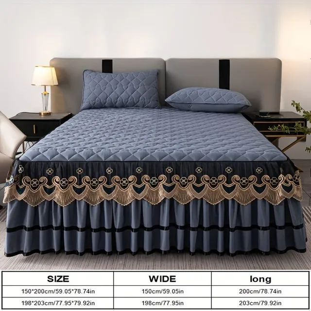 Luxurious lace sheet with call, 3-piece set of breathable cotton with clips, soft and comfortable, bed and room for guests