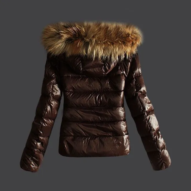 Women's quilted glossy jacket with hood Janice