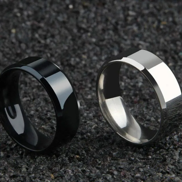 Tytanowy pierścień stalowy - czarny, złoty, srebrny