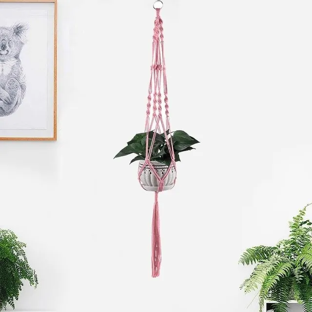 Macramé curtain for pot