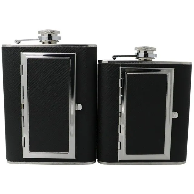 Smoking flask with cigarette case