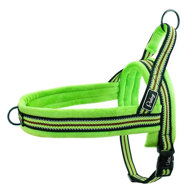 Adjustable reflective harness with handle Safety harness for small and large dogs Soft colored padded training harness with fur