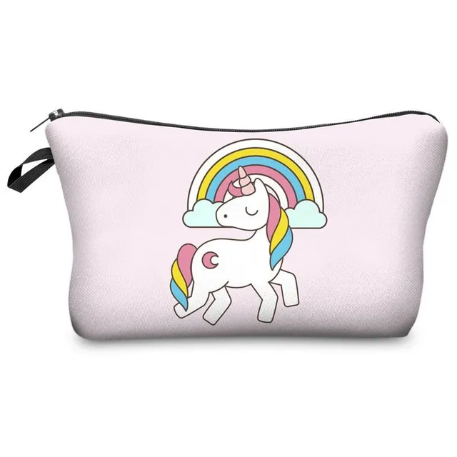 Travel cosmetic bag with cute unicorn