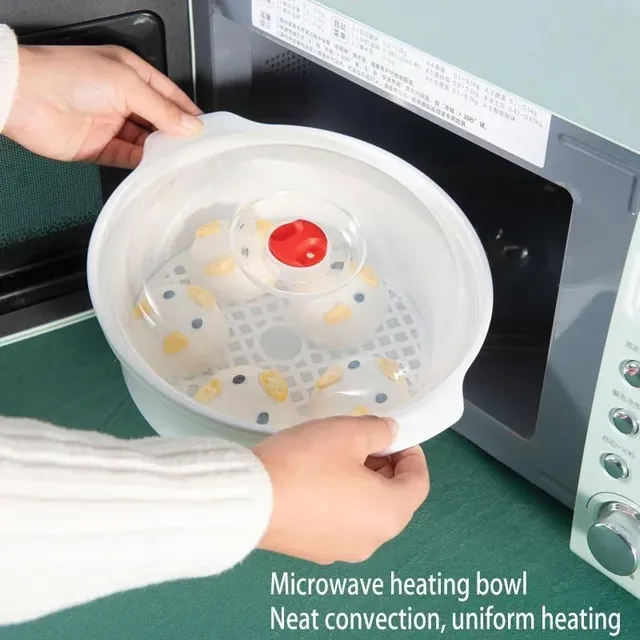 Steam pot 3v1 for microwave: cook dumplings, vegetables, heat food