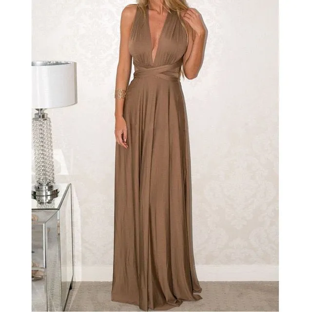 Robe longue à nouer pour femme