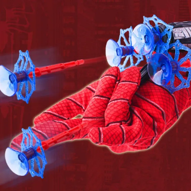 Stylová rukavice spider-man s vystřelovacími špunty