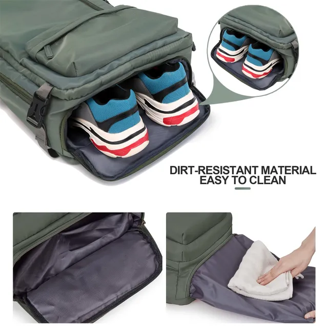 Unisex travel bag with shoe compartment, 15.6" laptop pocket, Waterproof bag for leisure