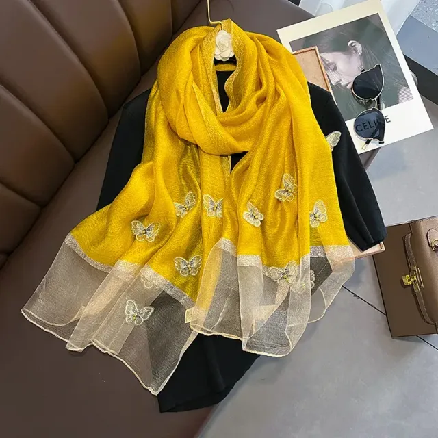 Luxury single color soft wooled silk scarf for women