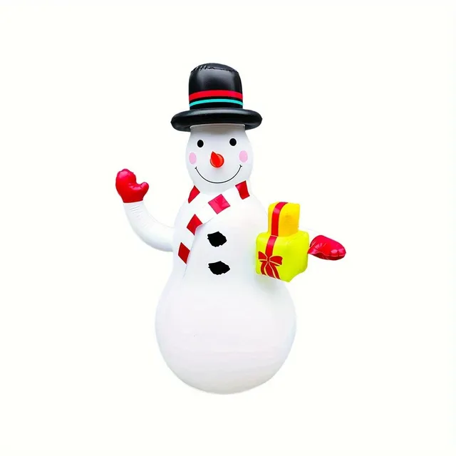 Vianočné nafukovacie vonkajšie dekorácie - roztomilý snehuliak a Santa Claus s ľahkým efektom pre slávnostnú atmosféru
