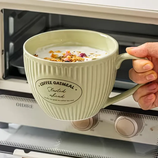 Mug en céramique rayé deardali - 600 ml, idéal pour le petit-déjeuner